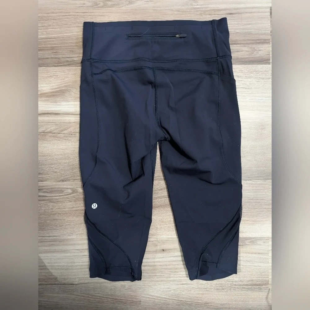 Lululemon‎ All The Right Places Crop, Size 10 Navy Blue Just Below Knee Leggings